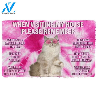 Please Remember Hippie Singapura Cats House Rules Custom Welcome Funny Doormat Warm House Gift Welcome Mat Gift for Friend Family