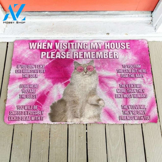 Please Remember Hippie Singapura Cats House Rules Custom Welcome Funny Doormat Warm House Gift Welcome Mat Gift for Friend Family