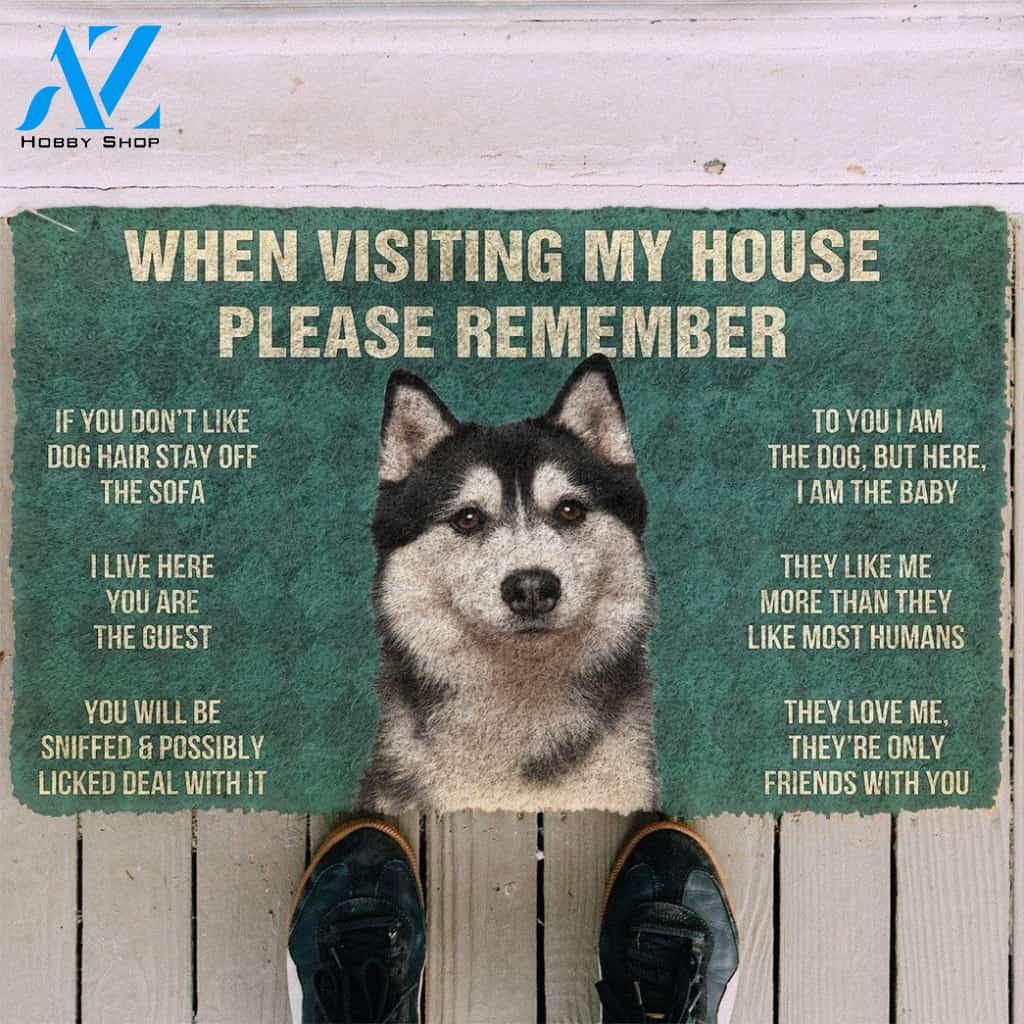 Gearhumans GearHuman 3D Please Remember Husky Dog's House Rules Doormat
