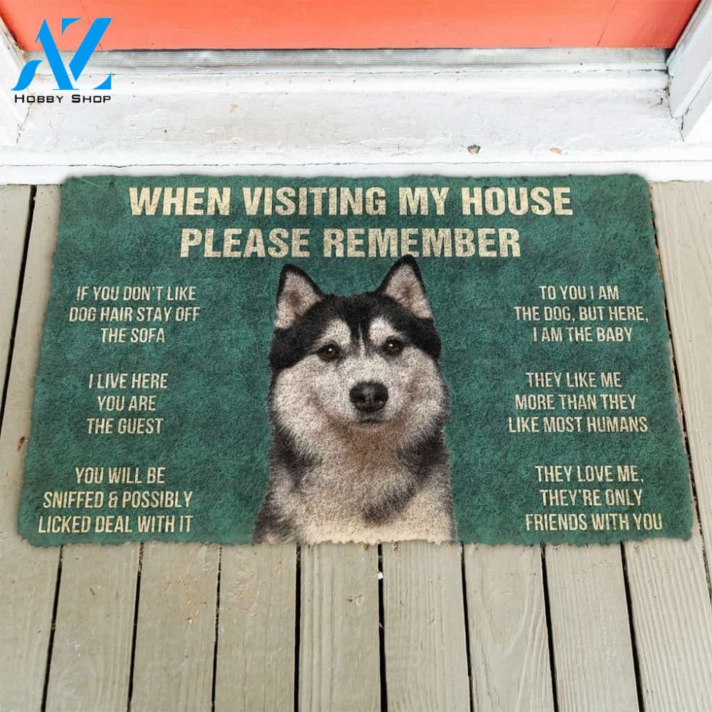 Gearhumans GearHuman 3D Please Remember Husky Dog's House Rules Doormat