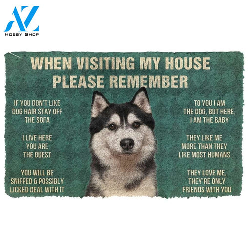 Gearhumans GearHuman 3D Please Remember Husky Dog's House Rules Doormat