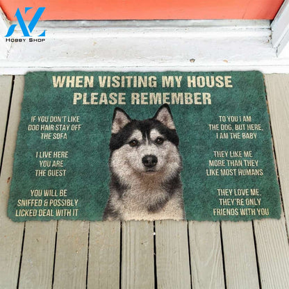 Please Remember HUSKY House Rules Funny Indoor And Outdoor Doormat Warm House Gift Welcome Mat Gift For Dog Lovers
