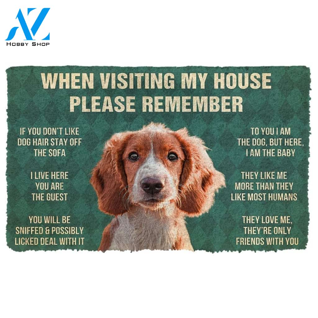 Gearhumans GearHuman 3D Please Remember Irish Red and White Setter Dogs House Rules Doormat