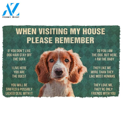 Gearhumans GearHuman 3D Please Remember Irish Red and White Setter Dogs House Rules Doormat