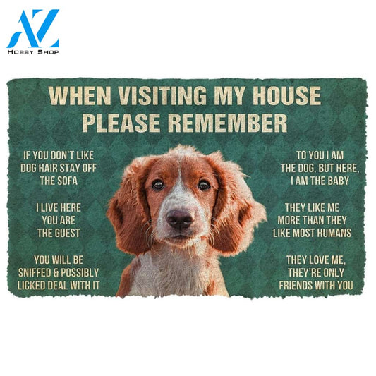 Gearhumans GearHuman 3D Please Remember Irish Red and White Setter Dogs House Rules Doormat