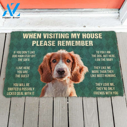 Gearhumans GearHuman 3D Please Remember Irish Red and White Setter Dogs House Rules Doormat