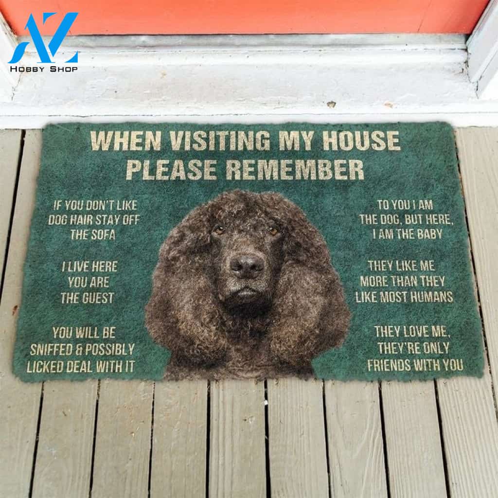 Please Remember Irish Water Spaniel Dogs House Rules Welcome Funny Doormat Warm House Gift Welcome Mat Gift for Friend Family