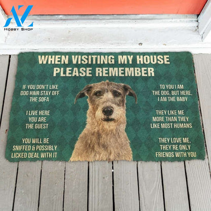 Gearhumans GearHuman 3D Please Remember Irish Wolfhound Dogs House Rules Doormat