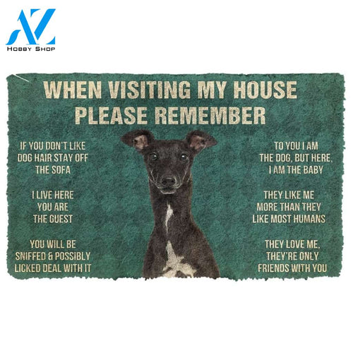 Gearhumans Gearhuman 3D Please Remember Italian Greyhound House Rules Custom Doormat