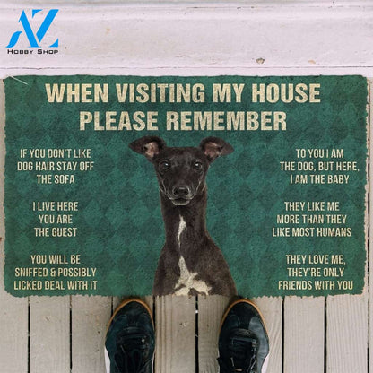 Gearhumans Gearhuman 3D Please Remember Italian Greyhound House Rules Custom Doormat