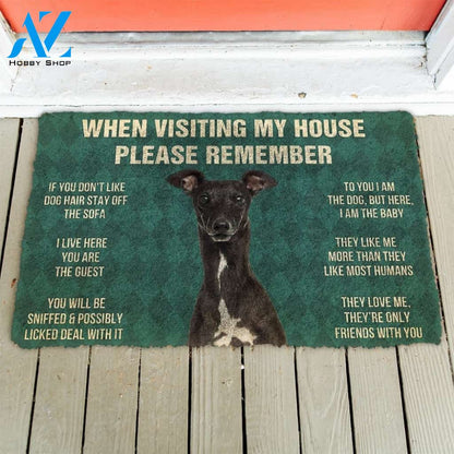 Gearhumans Gearhuman 3D Please Remember Italian Greyhound House Rules Custom Doormat