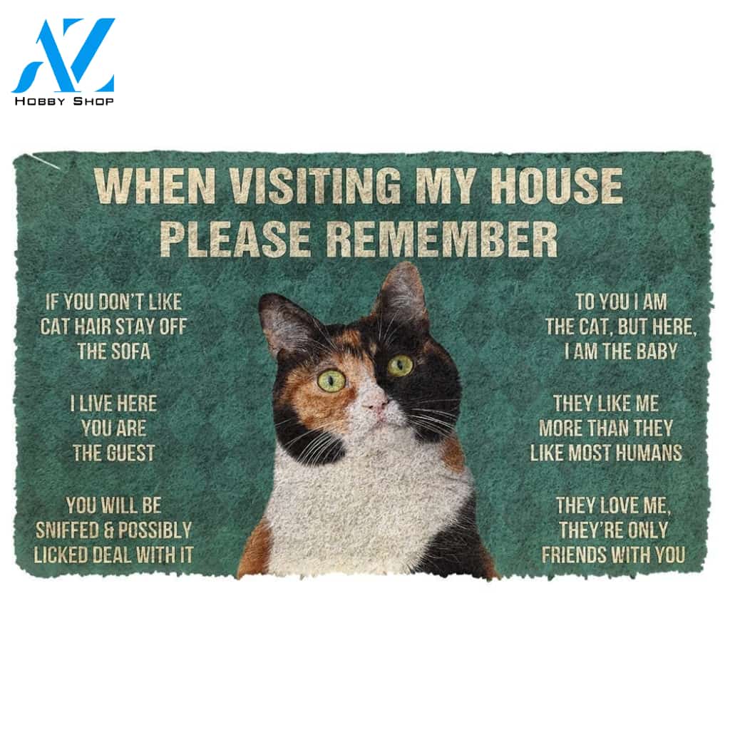 Gearhumans GearHuman 3D Please Remember Japanese Bobtail Cat House Rules Doormat