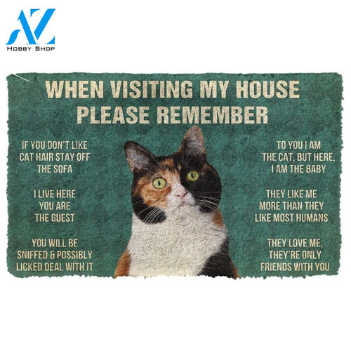 Gearhumans GearHuman 3D Please Remember Japanese Bobtail Cat House Rules Doormat