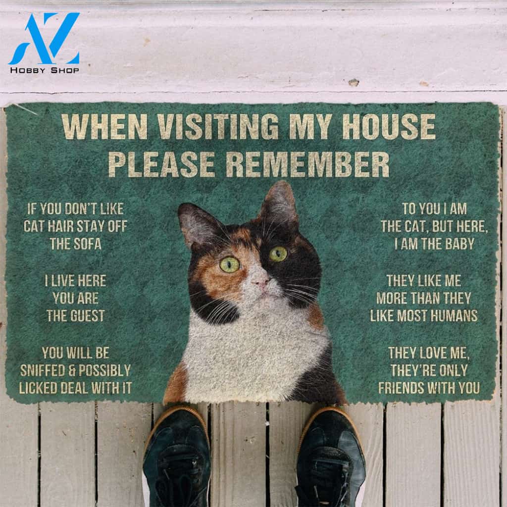 Gearhumans GearHuman 3D Please Remember Japanese Bobtail Cat House Rules Doormat