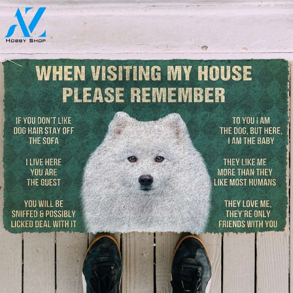 Gearhumans GearHuman 3D Please Remember Japanese Spitz Dogs House Rules Doormat