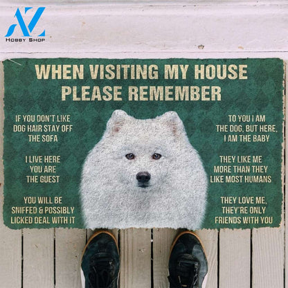 Gearhumans GearHuman 3D Please Remember Japanese Spitz Dogs House Rules Doormat