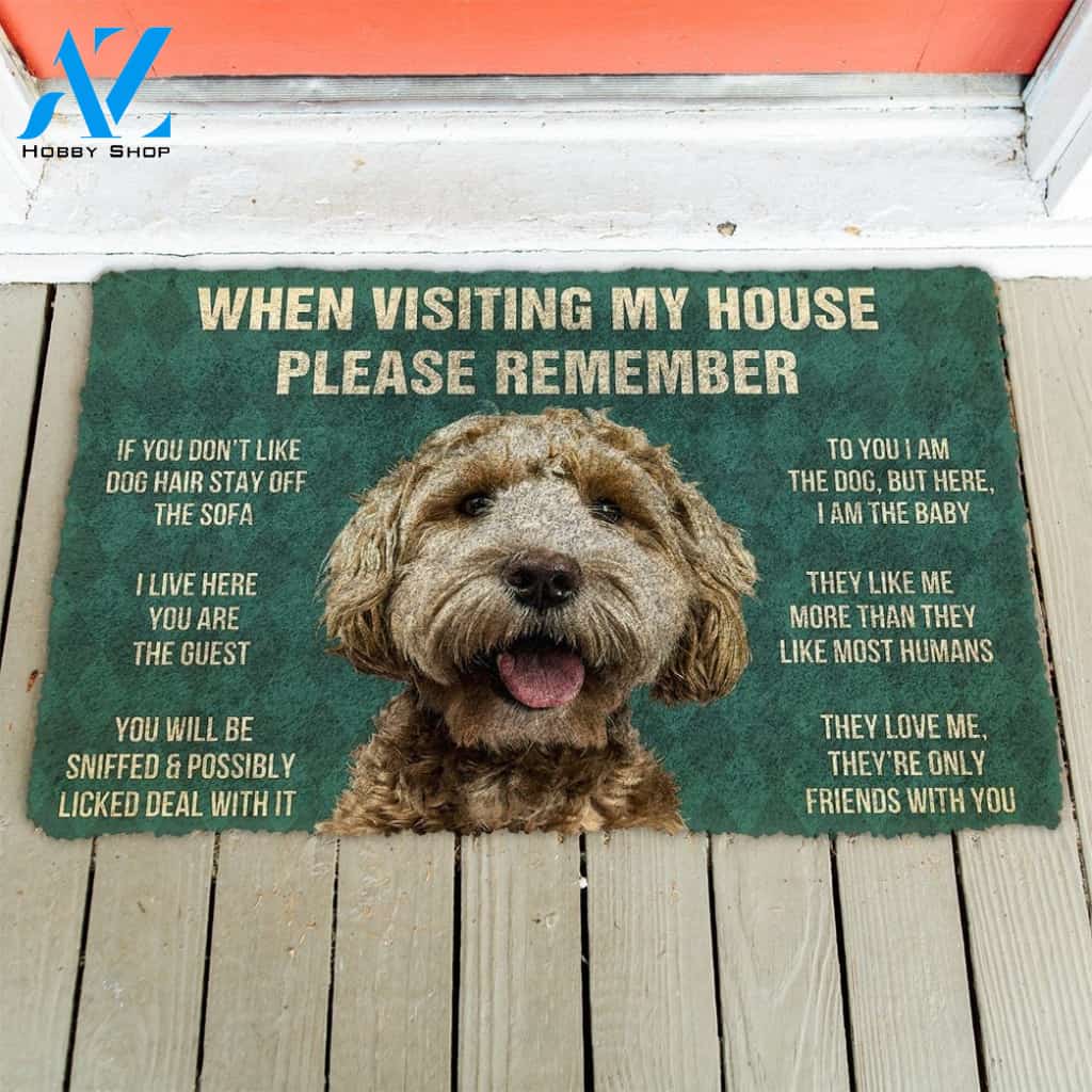 Gearhumans Gearhuman 3D Please Remember Labradoodle House Rules Custom Doormat