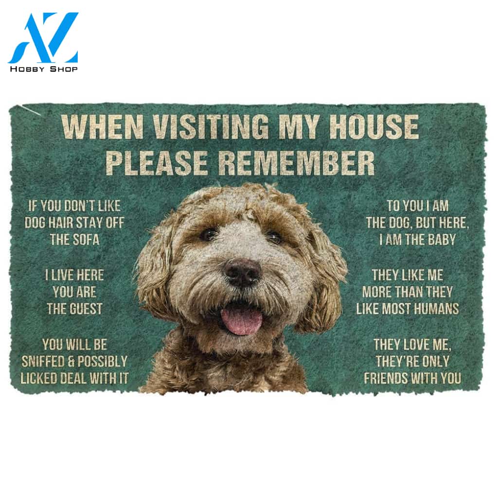 Gearhumans Gearhuman 3D Please Remember Labradoodle House Rules Custom Doormat