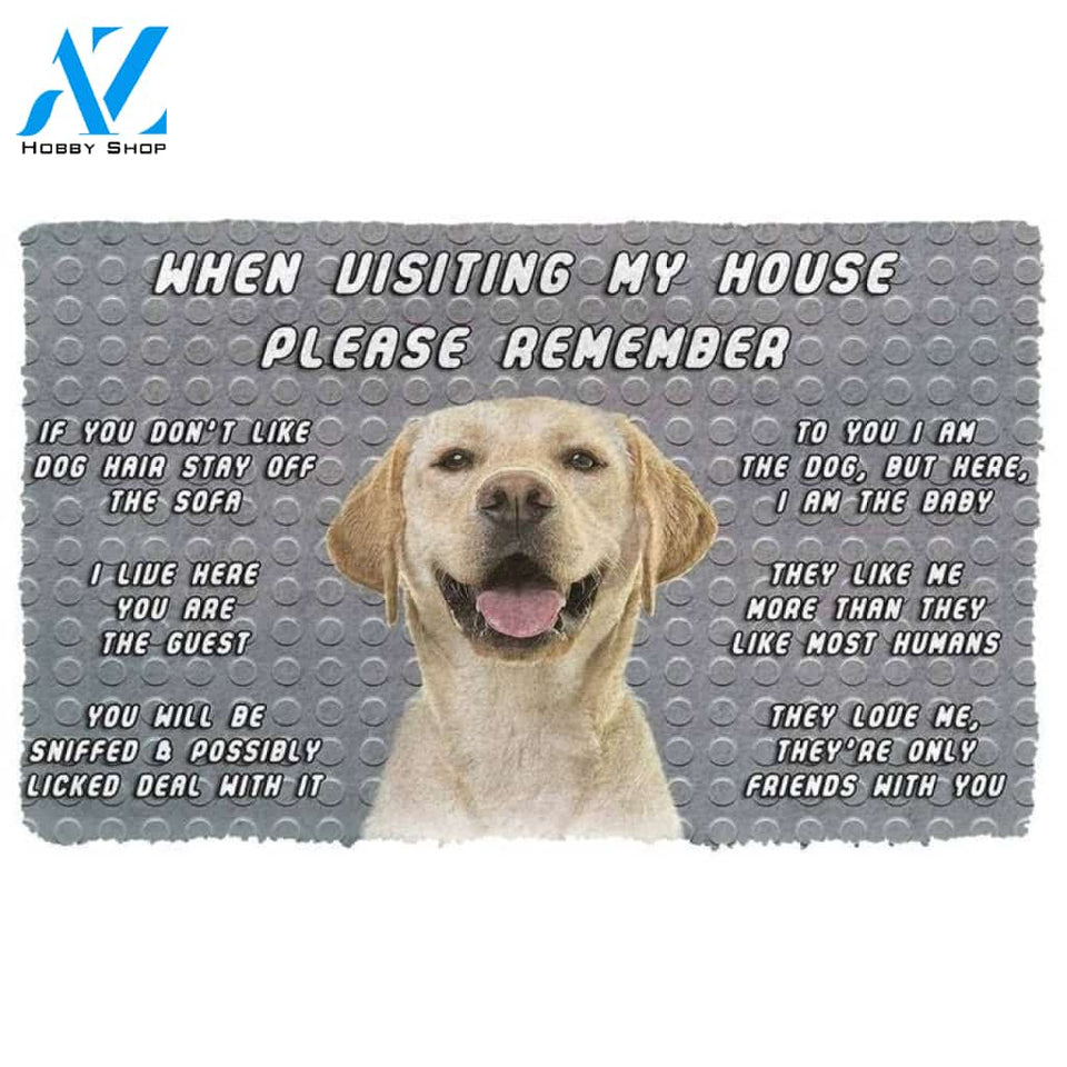 Please Remember Labrador Retriever Dog's House Rules Doormat Welcome Mat House Warming Gift Home Decor Funny Doormat Gift Idea
