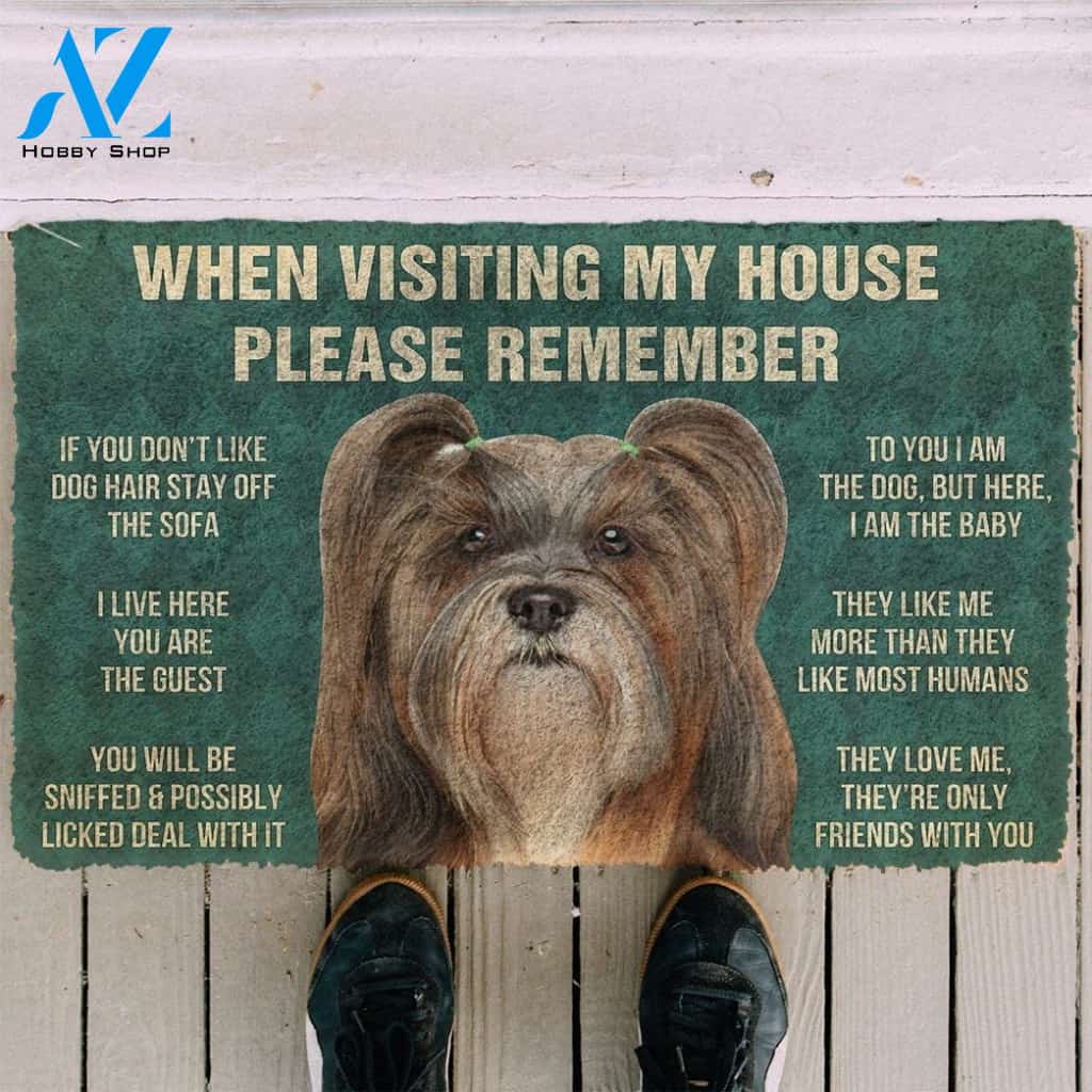 Gearhumans GearHuman 3D Please Remember Lhasa Apso Dogs House Rules Doormat