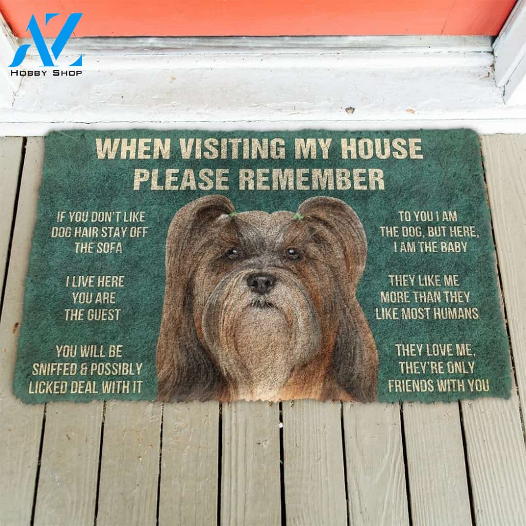 Gearhumans GearHuman 3D Please Remember Lhasa Apso Dogs House Rules Doormat