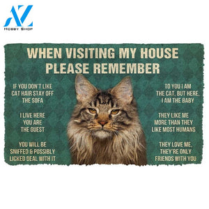 PLEASE REMEMBER MAINE COON CAT HOUSE RULES DOORMAT Warm House Gift Welcome Mat Birthday Gift Funny Gift Gift For SPHYNX CAT Lover