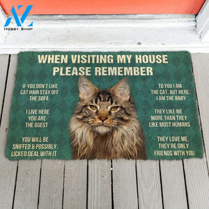 PLEASE REMEMBER MAINE COON CAT HOUSE RULES DOORMAT Warm House Gift Welcome Mat Birthday Gift Funny Gift Gift For SPHYNX CAT Lover