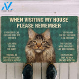 PLEASE REMEMBER MAINE COON CAT HOUSE RULES DOORMAT Warm House Gift Welcome Mat Birthday Gift Funny Gift Gift For SPHYNX CAT Lover