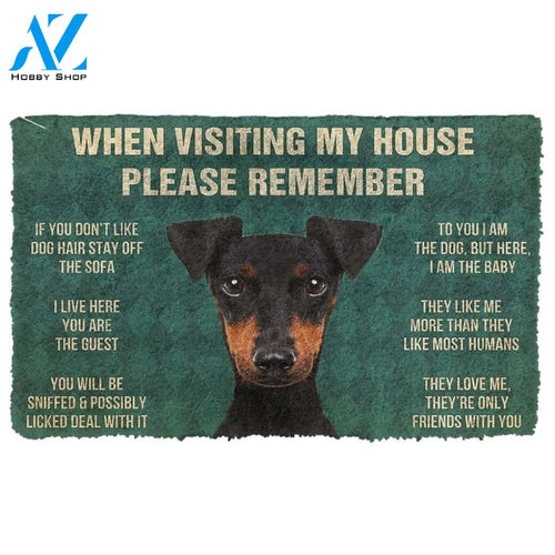 Gearhumans GearHuman 3D Please Remember Manchester Terrier Dogs House Rules Doormat