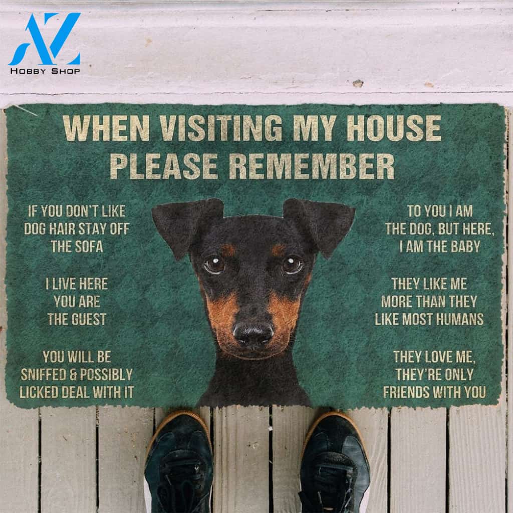 Gearhumans GearHuman 3D Please Remember Manchester Terrier Dogs House Rules Doormat
