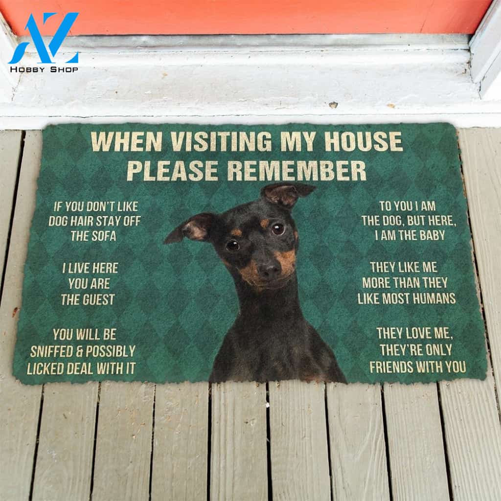 Gearhumans GearHuman 3D Please Remember Miniature Pinscher Dog's House Rules Doormat