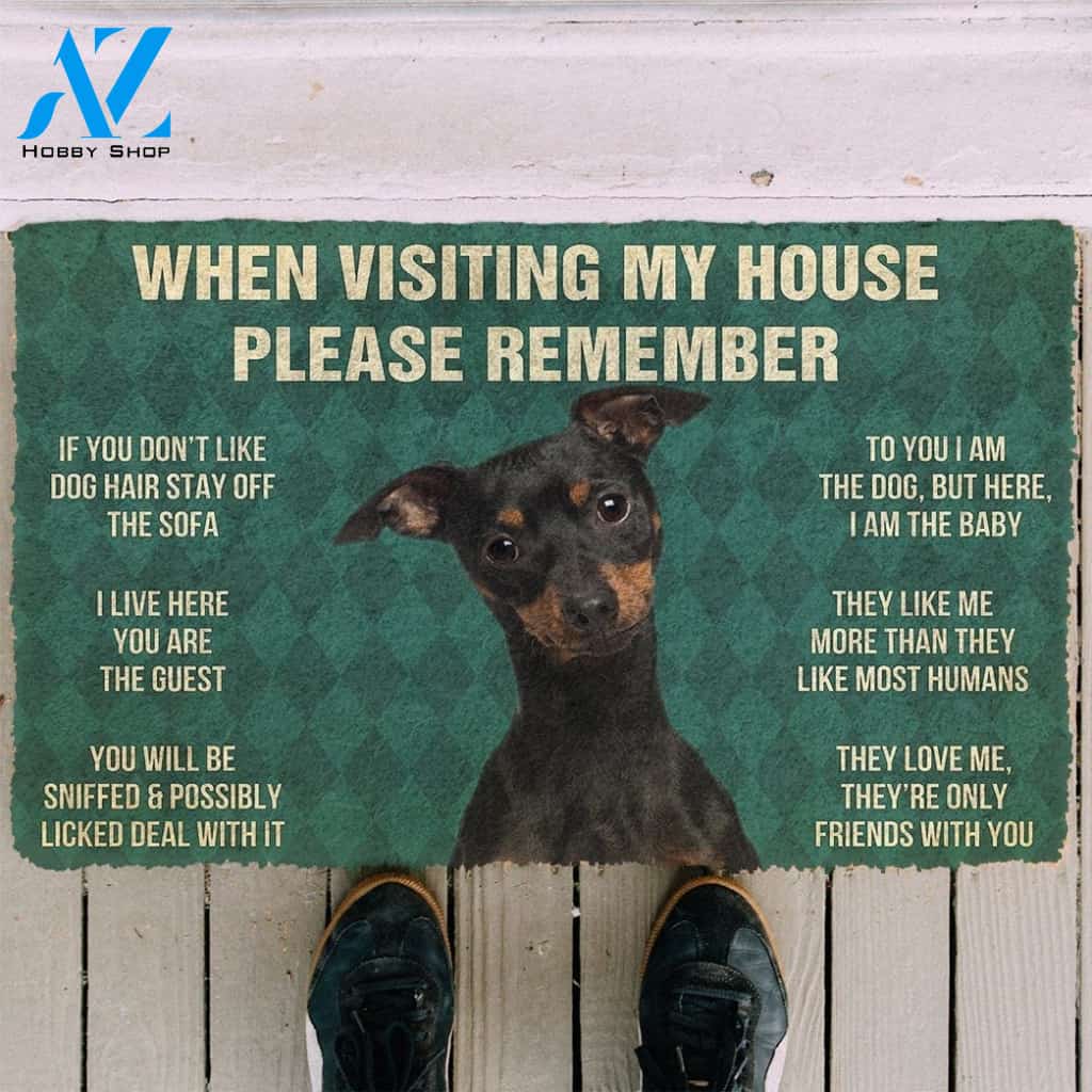 Gearhumans GearHuman 3D Please Remember Miniature Pinscher Dog's House Rules Doormat
