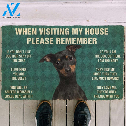 Gearhumans GearHuman 3D Please Remember Miniature Pinscher Dog's House Rules Doormat