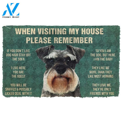 Gearhumans GearHuman 3D Please Remember Miniature Schnauzer Dogs House Rules Doormat