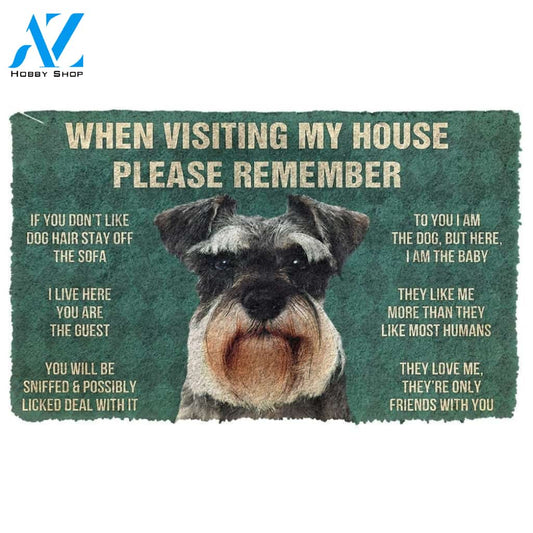 Gearhumans GearHuman 3D Please Remember Miniature Schnauzer Dogs House Rules Doormat