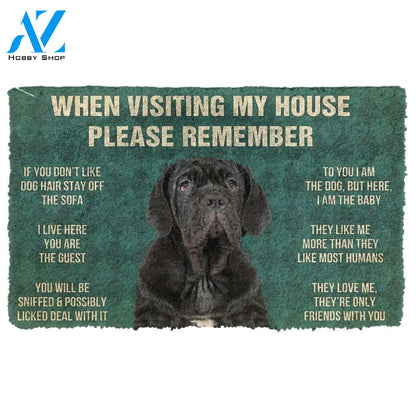 Gearhumans Gearhuman 3D Please Remember Neapolitan Mastiff House Rules Custom Doormat