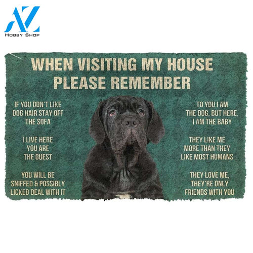 Gearhumans Gearhuman 3D Please Remember Neapolitan Mastiff House Rules Custom Doormat