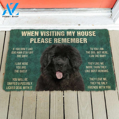 Please Remember NEWFOUNDLAND House Rules Funny Indoor And Outdoor Doormat Warm House Gift Welcome Mat Gift For Dog Lovers