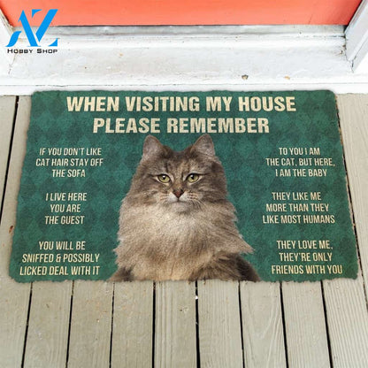 Gearhumans GearHuman 3D Please Remember Norwegian Forest Cat House Rules Doormat