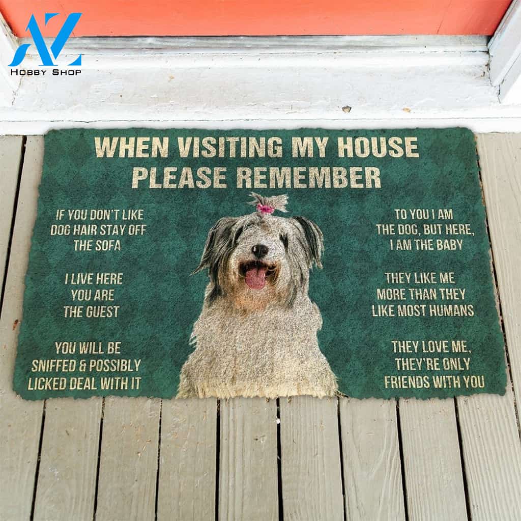 Gearhumans Gearhuman 3D Please Remember Old English Sheepdog House Rules Custom Doormat