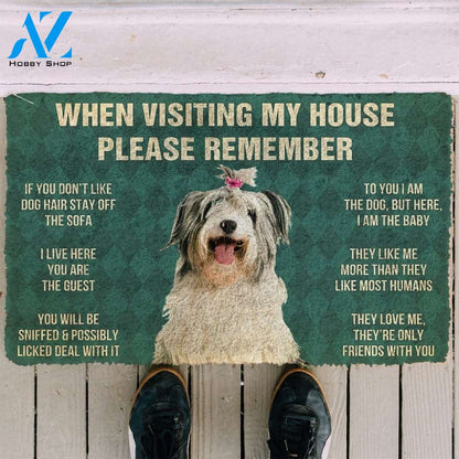 Gearhumans Gearhuman 3D Please Remember Old English Sheepdog House Rules Custom Doormat