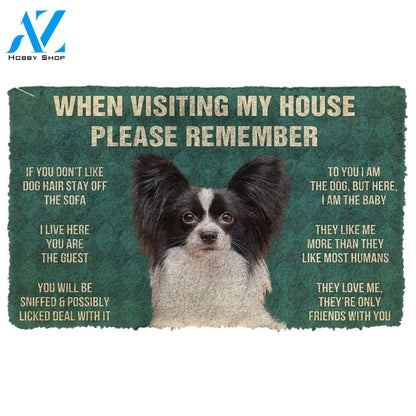 Gearhumans GearHuman 3D Please Remember Papillon Dogs House Rules Doormat