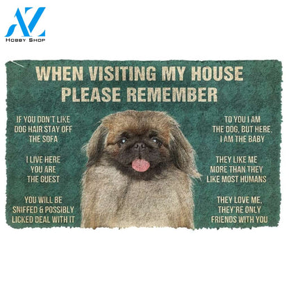 Gearhumans Gearhuman 3D Please Remember Pekingese House Rules Custom Doormat