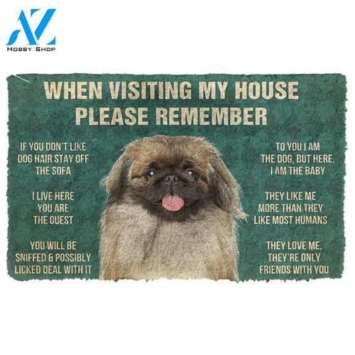 Gearhumans Gearhuman 3D Please Remember Pekingese House Rules Custom Doormat