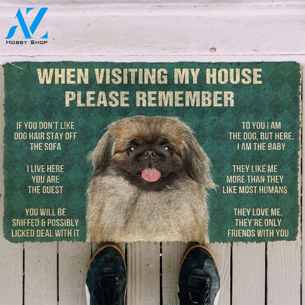 Gearhumans Gearhuman 3D Please Remember Pekingese House Rules Custom Doormat