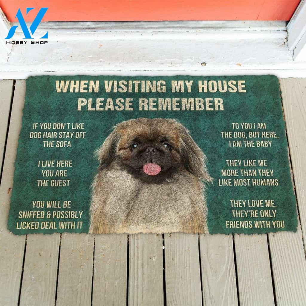 Gearhumans Gearhuman 3D Please Remember Pekingese House Rules Custom Doormat