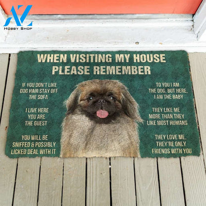 Gearhumans Gearhuman 3D Please Remember Pekingese House Rules Custom Doormat