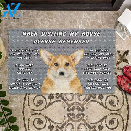 Please Remember Pembroke Welsh Corgi Dogs House Rules Doormat Welcome Mat House Warming Gift Home Decor Funny Doormat Gift Idea