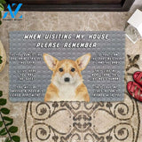 Please Remember Pembroke Welsh Corgi Dogs House Rules Doormat Welcome Mat House Warming Gift Home Decor Funny Doormat Gift Idea