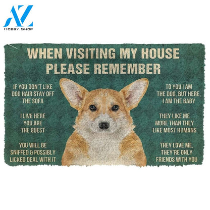 Please Remember PEMBROKE WELSH CORGI House Rules Funny Indoor And Outdoor Doormat Welcome Mat Gift For Dog Lovers